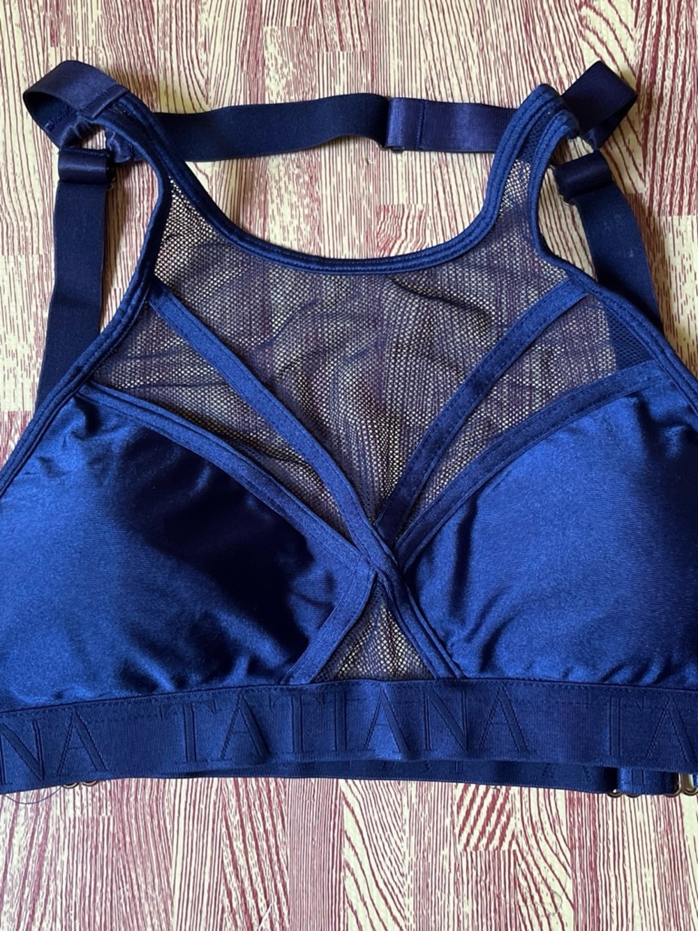 Tatiana Actuve Wear Navy Mesh Bralette & High-Waist Brief pole wear SET - Picture 2 of 8